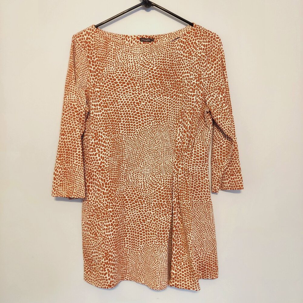 J.McLaughlin Orange & White Nylon Dress Women Size Medium